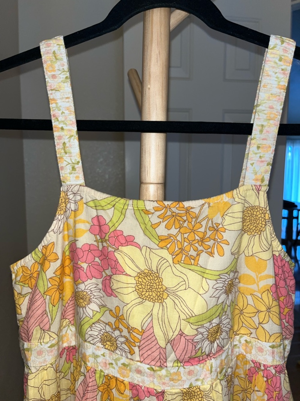 American Eagle Floral Tiered Maxi Sundress - Yellow & Pink - Picture 2 of 7